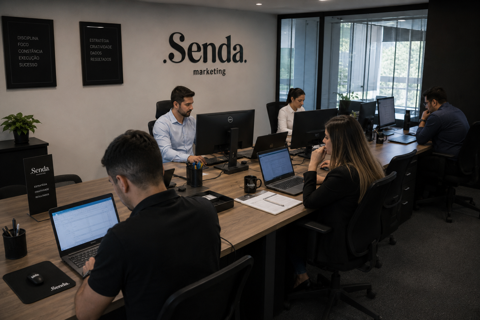 Time comercial da Senda Marketing